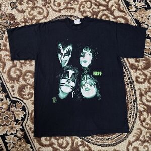 KISS Glow-in-the-dark RARE Rock Band Tee Tour T-Shirt 1996 Vintage 90s 1990s